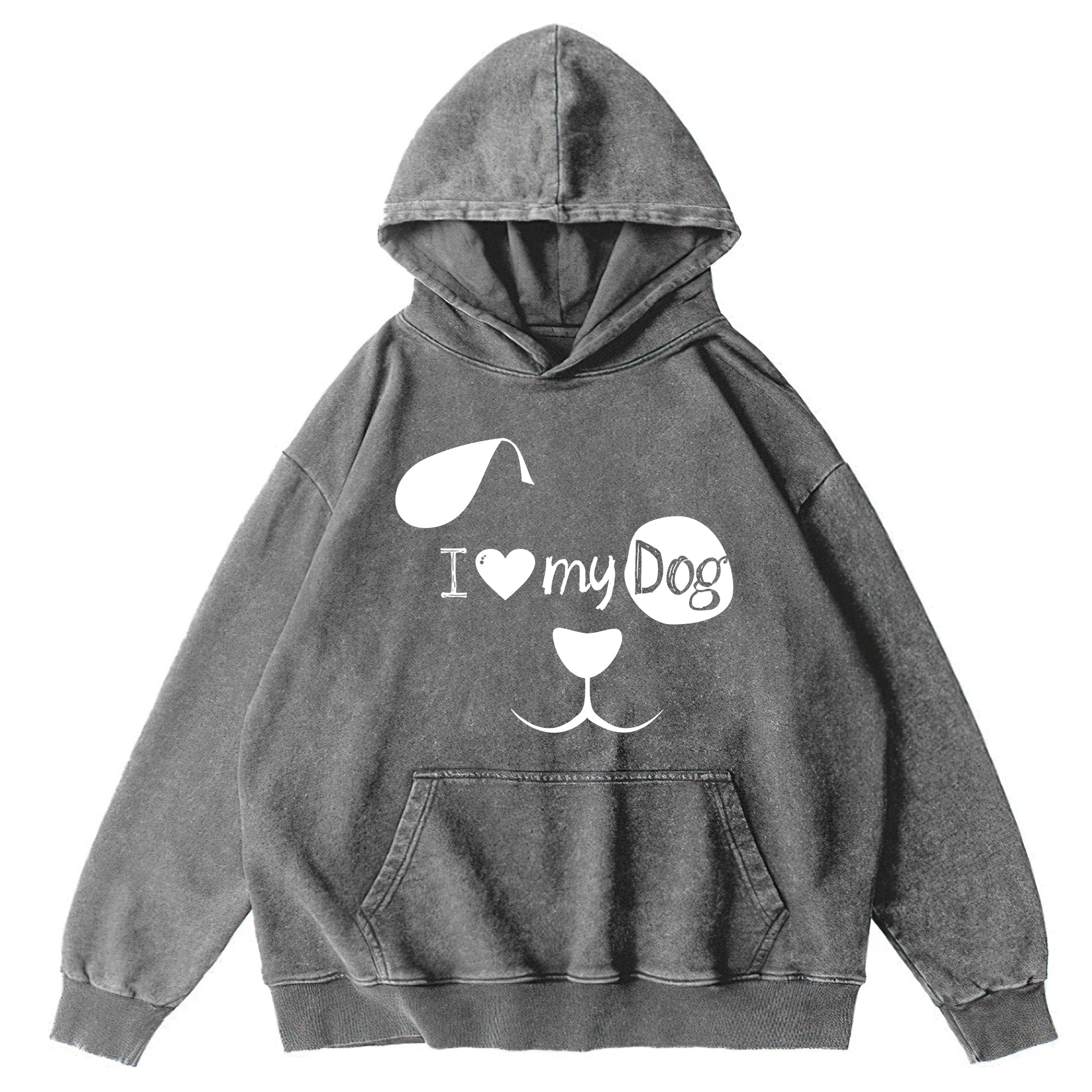 I Love My Dog Washed Unisex Hoodie