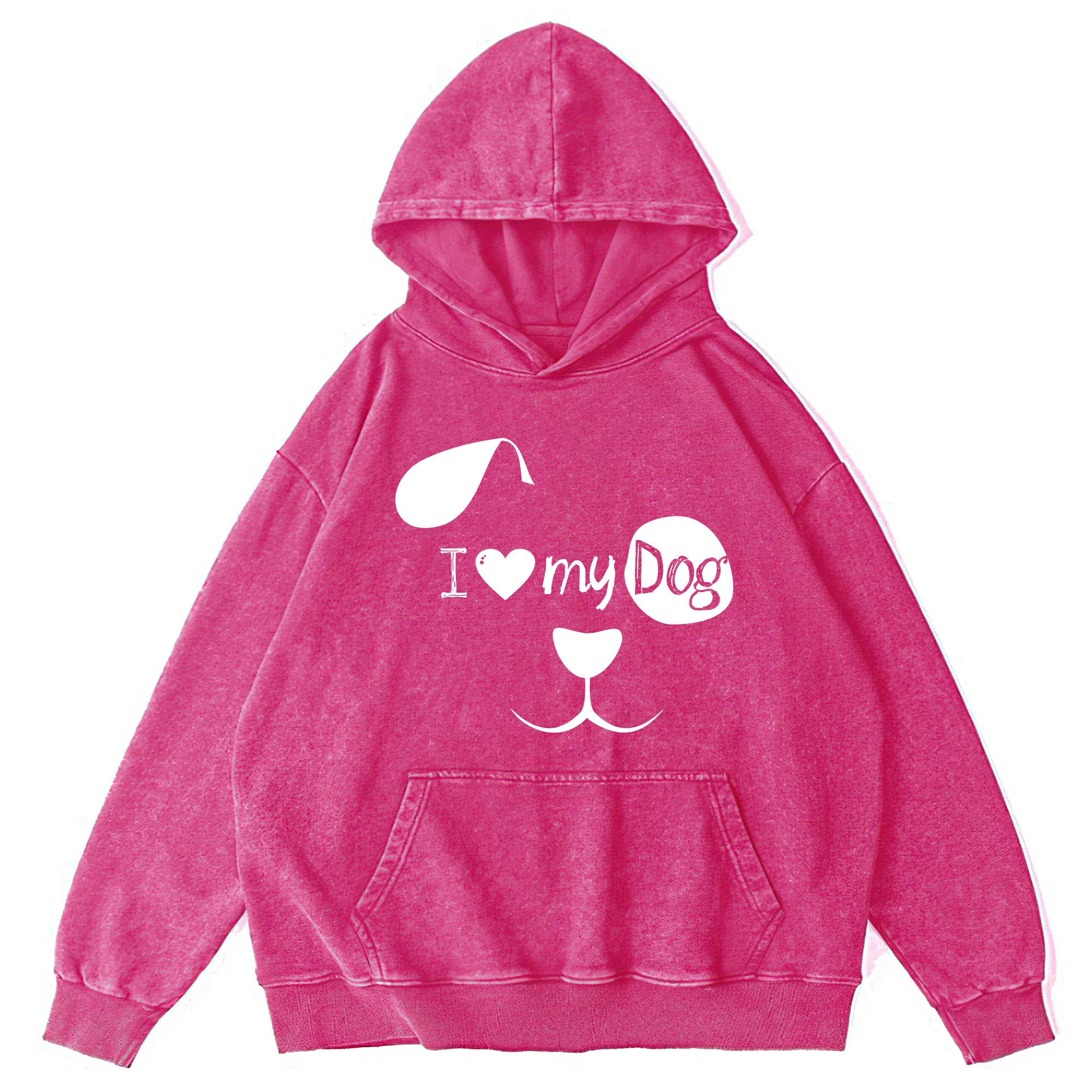 I Love My Dog Washed Unisex Hoodie