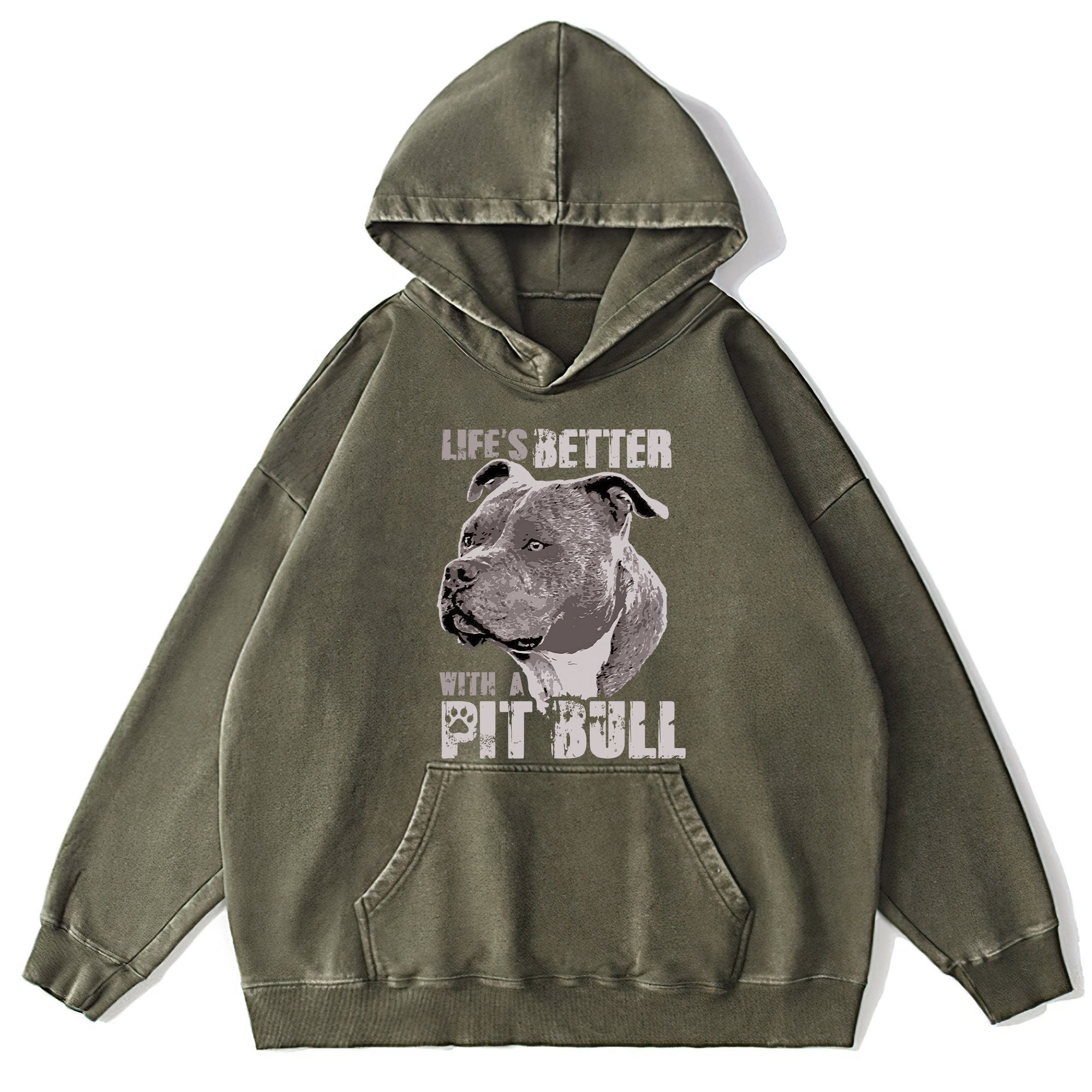 Life's Better With A Pit Bull Washed Unisex Hoodie
