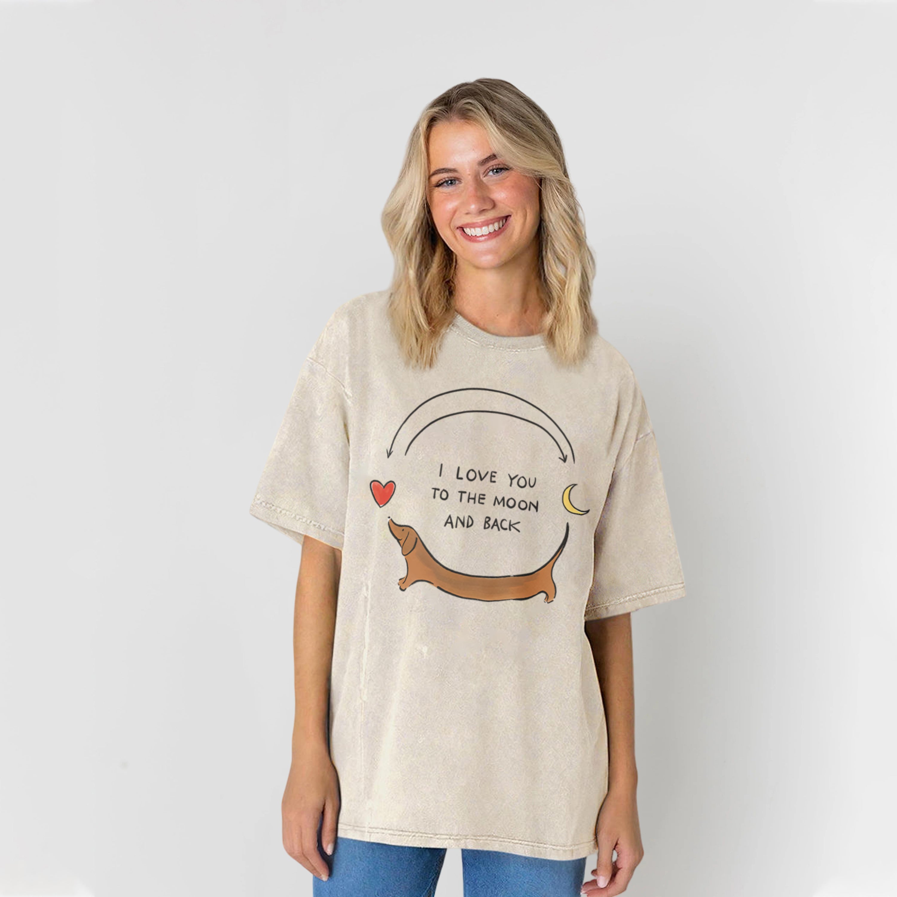 I LOVE YOU TO THE MOON AND BACK Washed Unisex Tee
