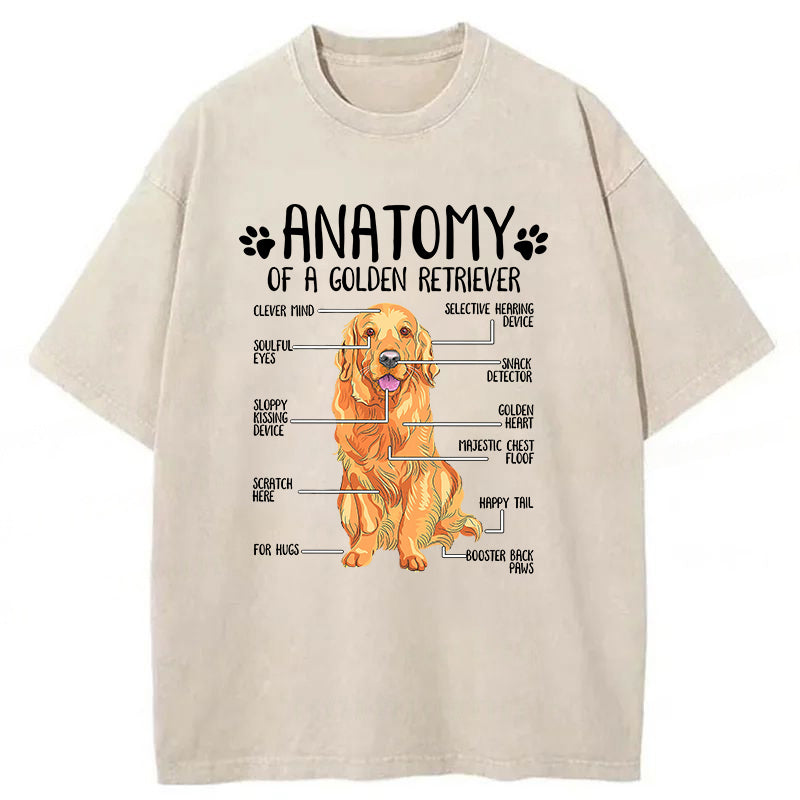 Anatomy Of A Golden Retriever Washed Unisex Tee