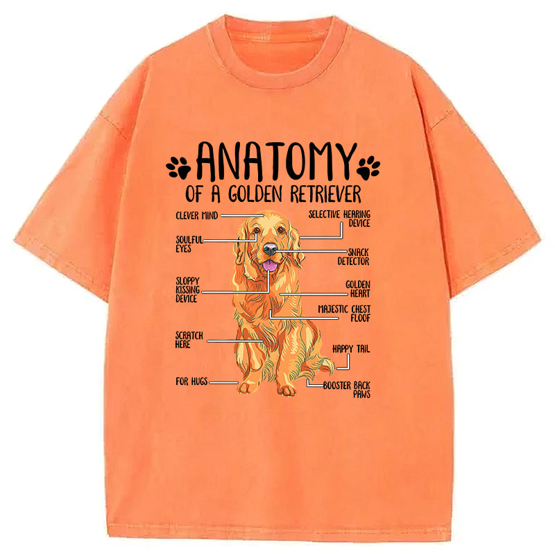 Anatomy Of A Golden Retriever Washed Unisex Tee