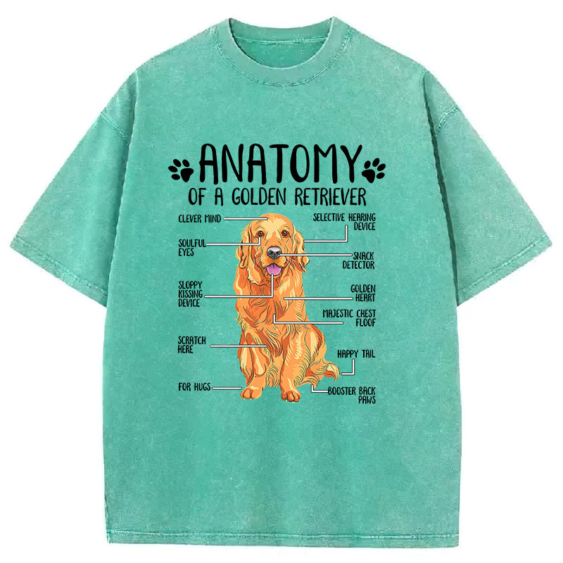 Anatomy Of A Golden Retriever Washed Unisex Tee
