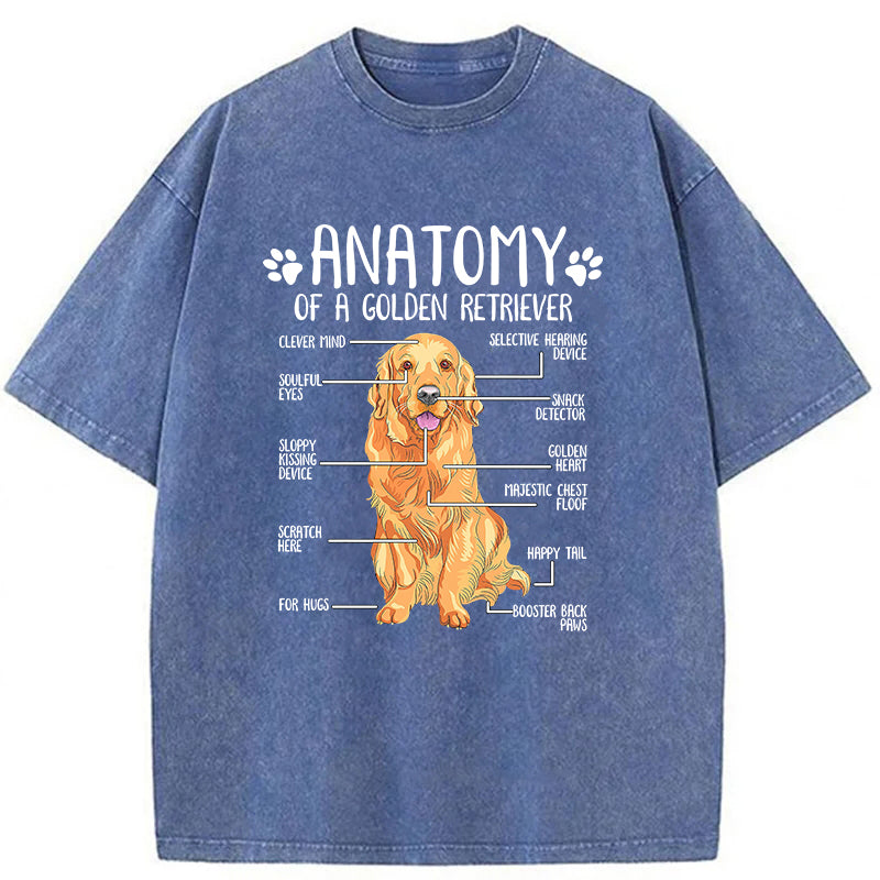 Anatomy Of A Golden Retriever Washed Unisex Tee