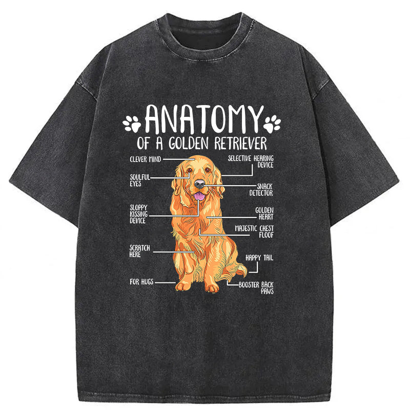 Anatomy Of A Golden Retriever Washed Unisex Tee