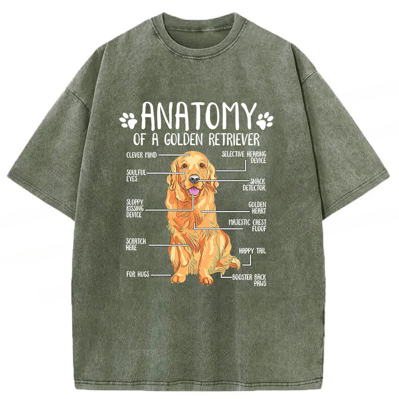 Anatomy Of A Golden Retriever Washed Unisex Tee