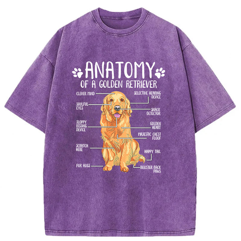 Anatomy Of A Golden Retriever Washed Unisex Tee