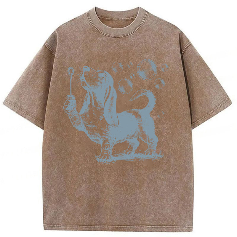 Basset Hound Washed Unisex Tee