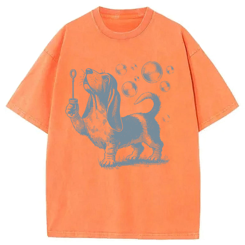 Basset Hound Washed Unisex Tee