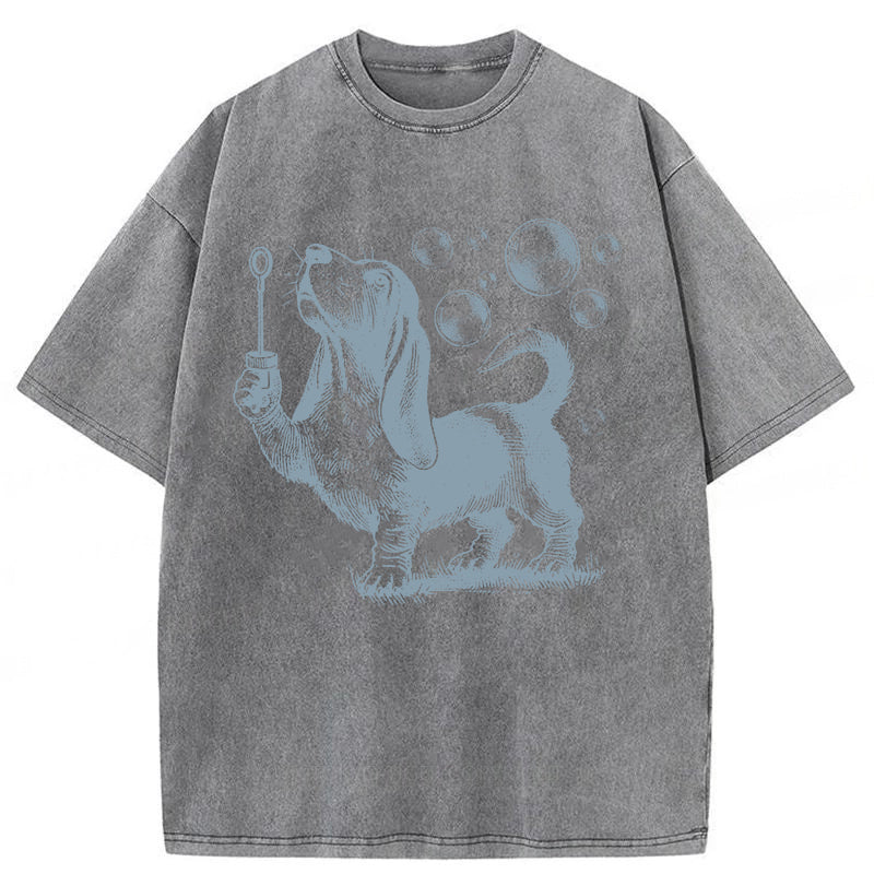 Basset Hound Washed Unisex Tee