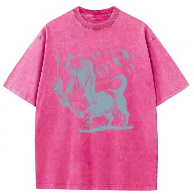 Basset Hound Washed Unisex Tee