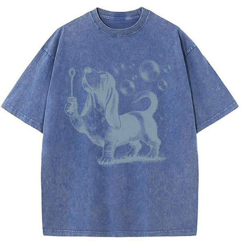 Basset Hound Washed Unisex Tee