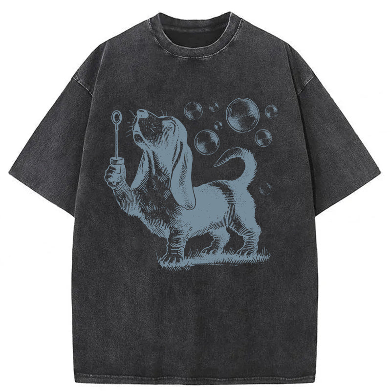 Basset Hound Washed Unisex Tee