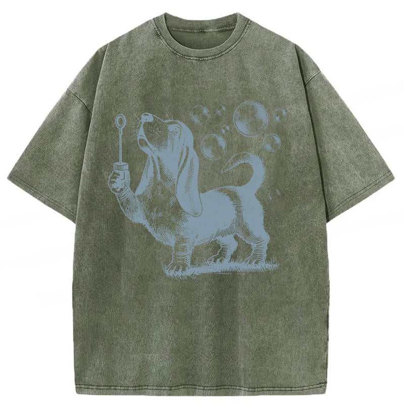 Basset Hound Washed Unisex Tee