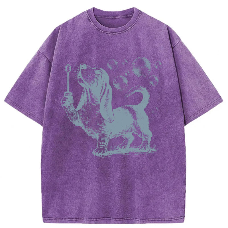 Basset Hound Washed Unisex Tee