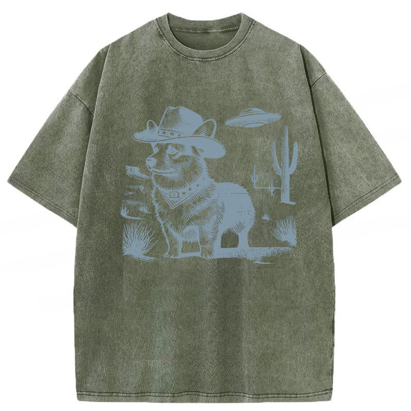 Corgi Washed Unisex Tee