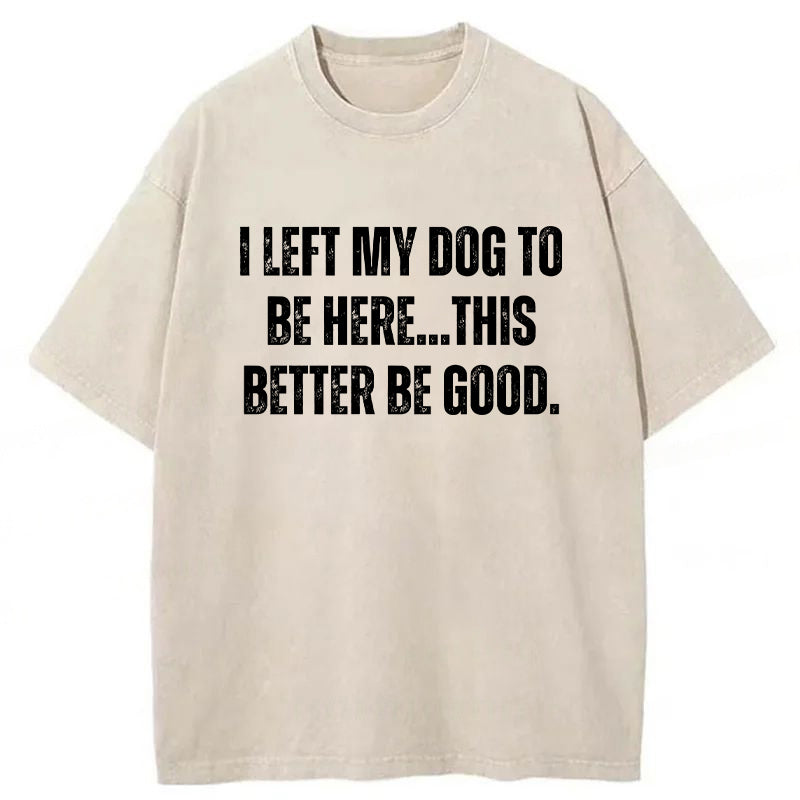 I Left My Dog To Be Here This Better Be Good Washed Unisex Tee