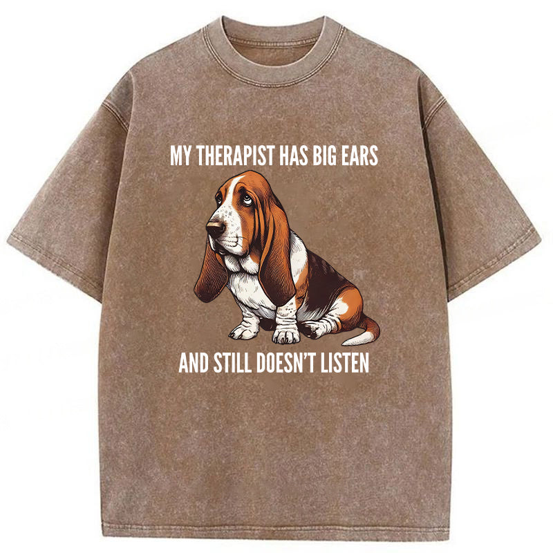 Basset Hound Washed Unisex Tee