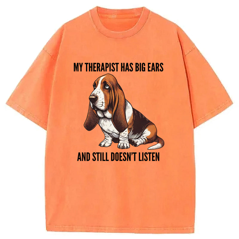 Basset Hound Washed Unisex Tee