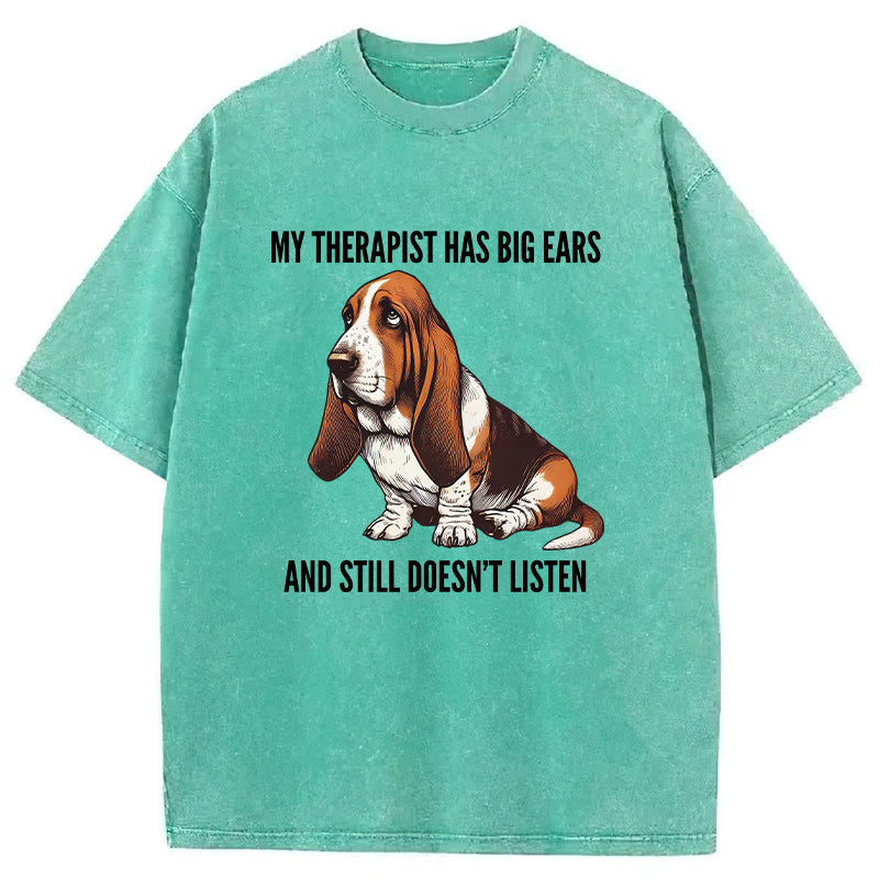 Basset Hound Washed Unisex Tee