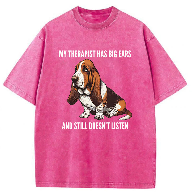 Basset Hound Washed Unisex Tee