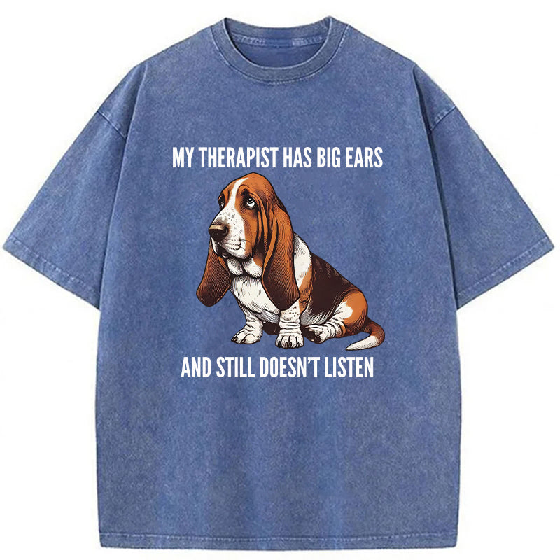 Basset Hound Washed Unisex Tee