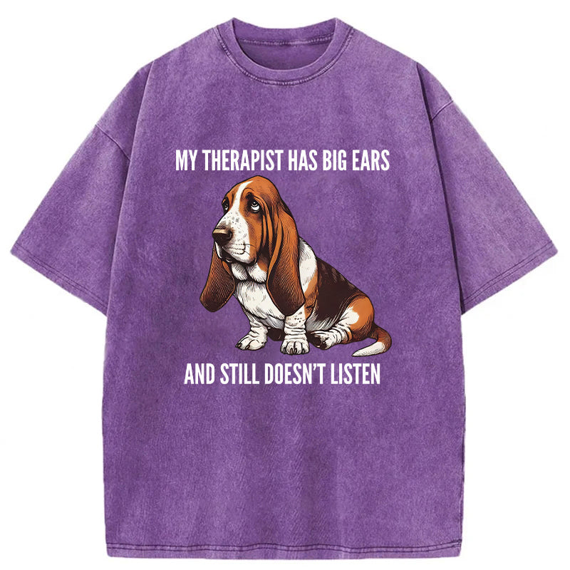 Basset Hound Washed Unisex Tee