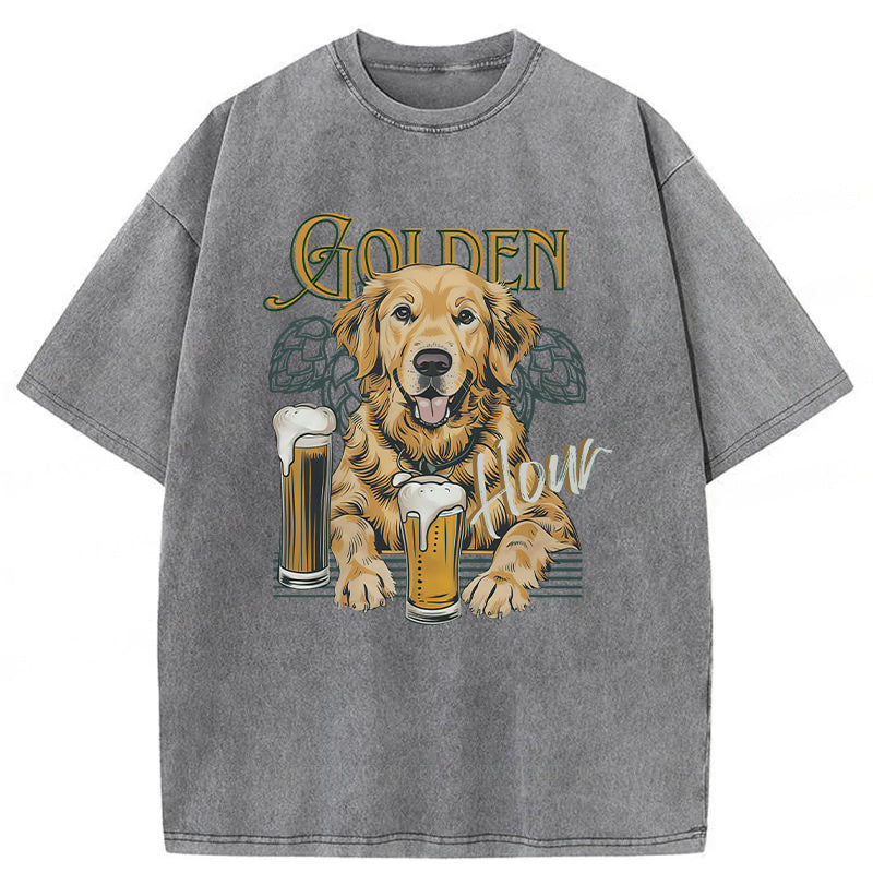 Funny Golden Hour Washed Unisex Tee