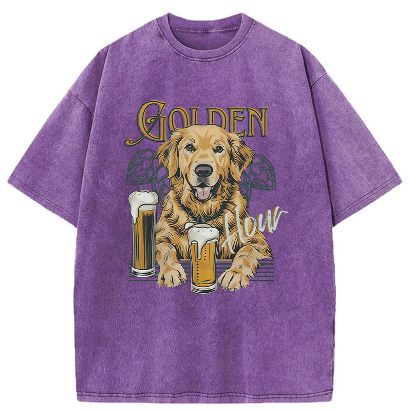 Funny Golden Hour Washed Unisex Tee