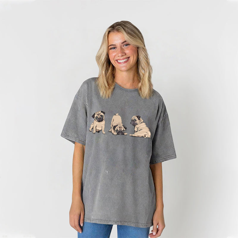 I Was Normal Two Poodles Ago Washed Unisex Tee