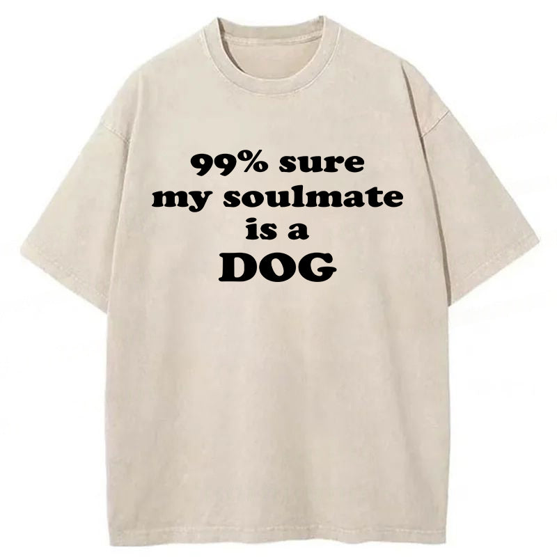 99% Sure My Soulmate Is A Dog Washed Unisex Tee