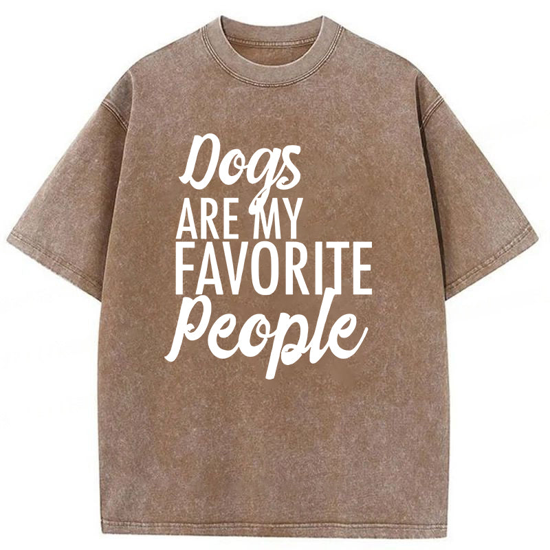 Dogs Are My Favorite People Washed Unisex Tee
