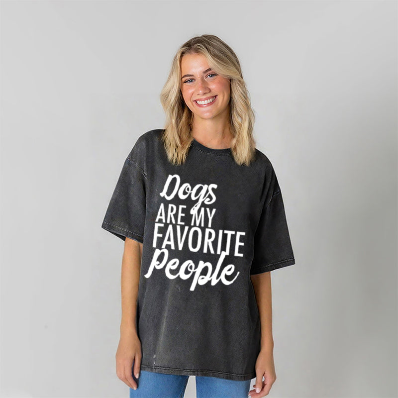 Dogs Are My Favorite People Washed Unisex Tee