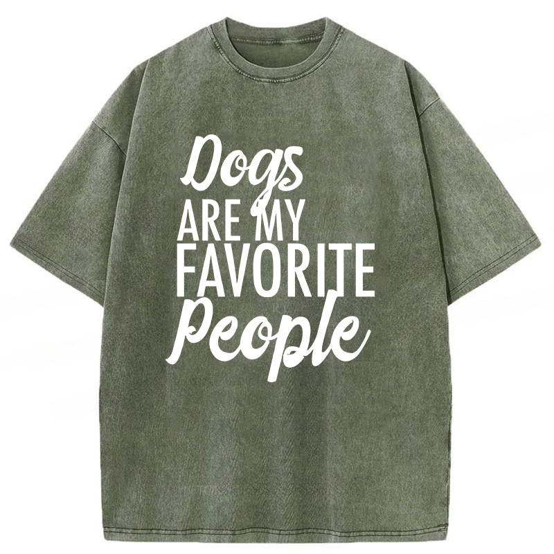 Dogs Are My Favorite People Washed Unisex Tee