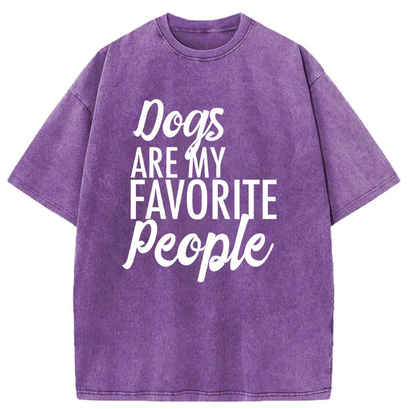 Dogs Are My Favorite People Washed Unisex Tee