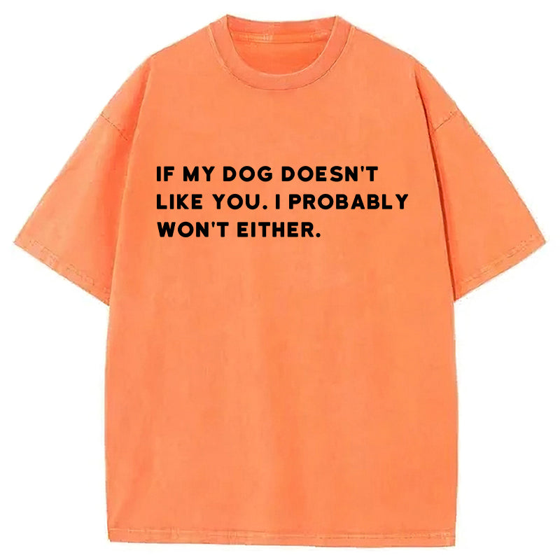 If My Dog Doesn't Like You Washed Unisex Tee