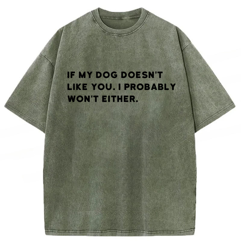 If My Dog Doesn't Like You Washed Unisex Tee