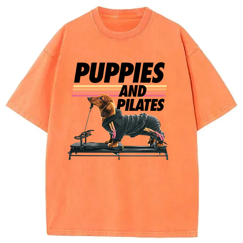 Puppies And Pilates Washed Unisex Tee