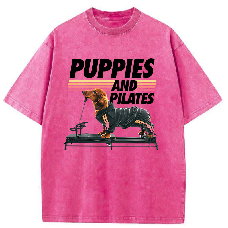 Puppies And Pilates Washed Unisex Tee