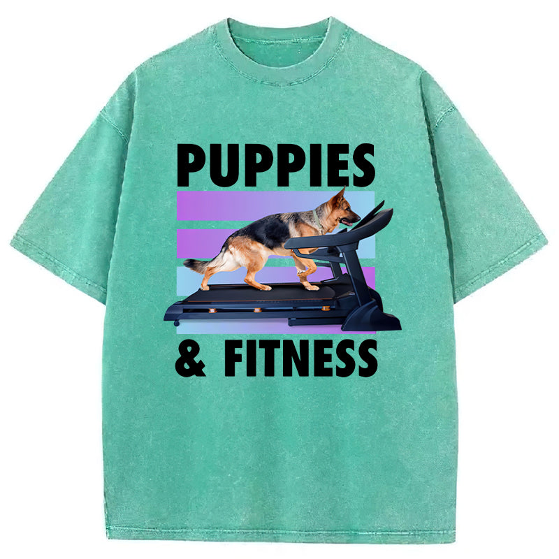 PUPPIES & FITNESS Washed Unisex Tee