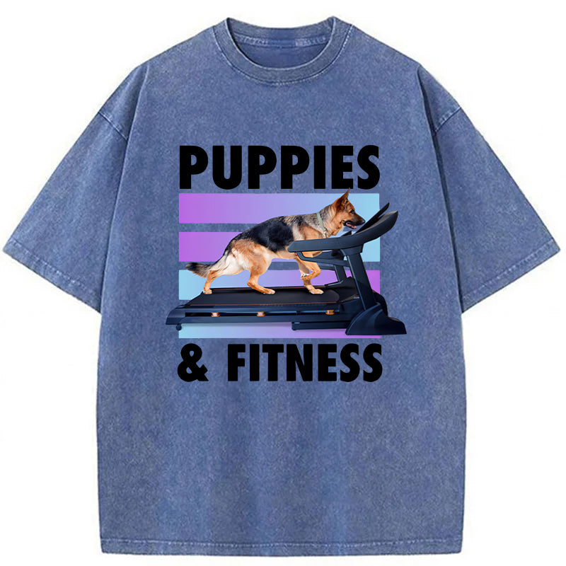 PUPPIES & FITNESS Washed Unisex Tee