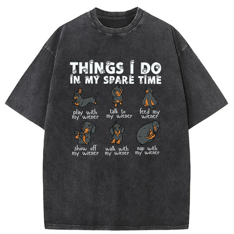 Things I Do In My Spare Time Washed Unisex Tee