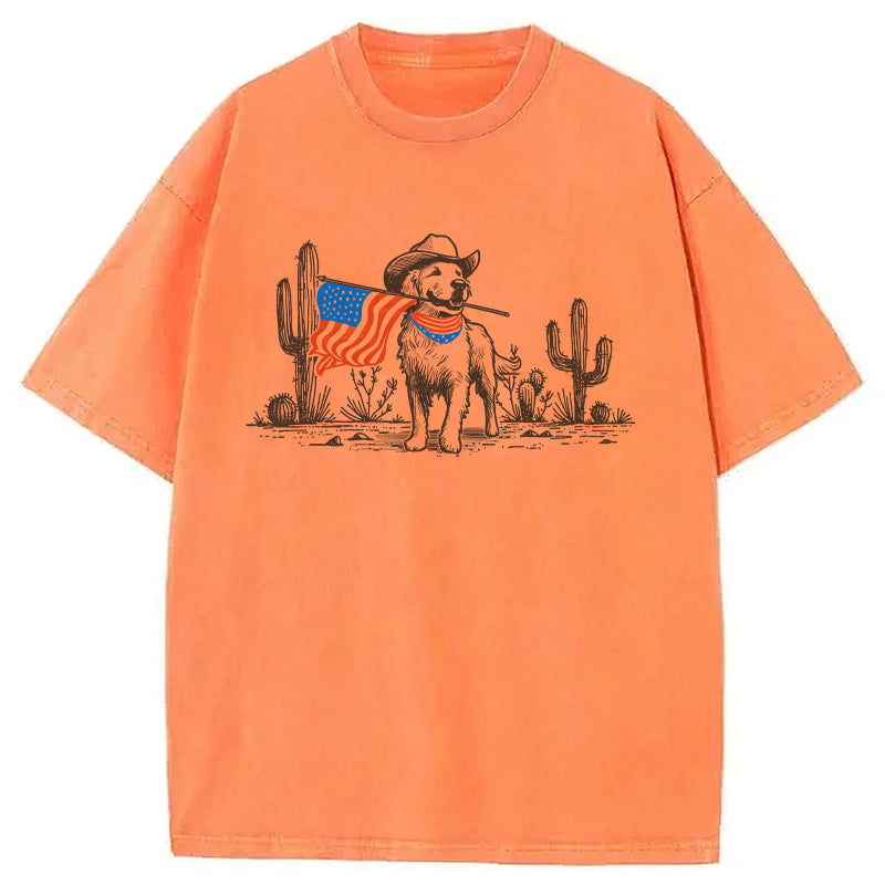 Labrador 4th Of July Washed Unisex Tee