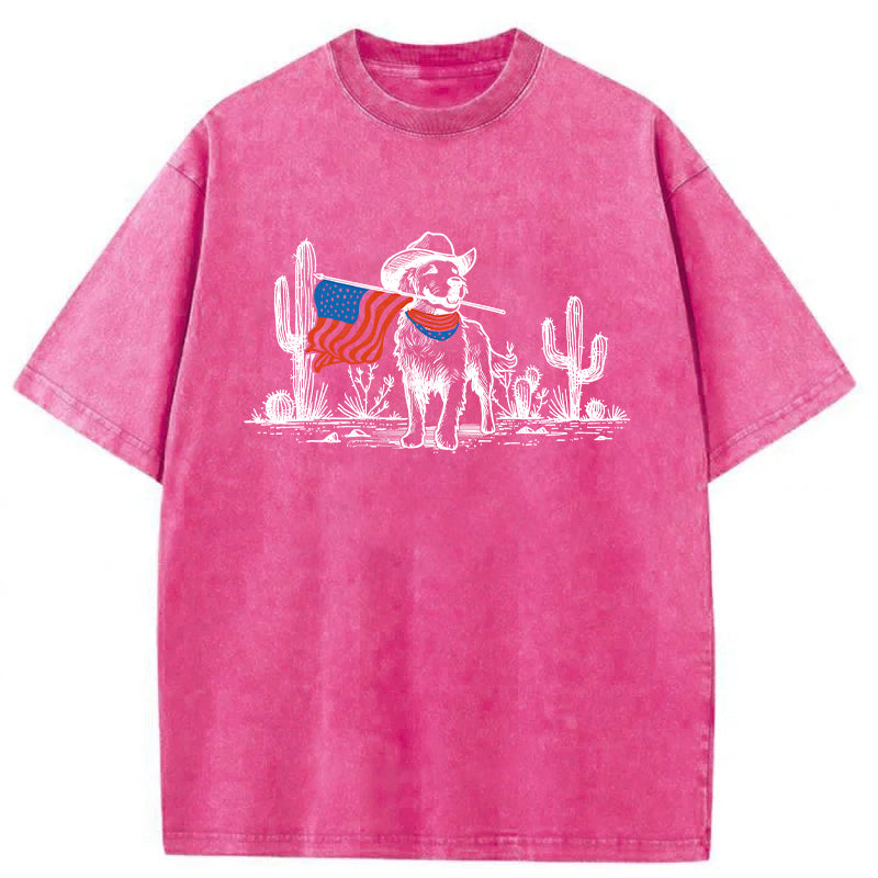 Labrador 4th Of July Washed Unisex Tee