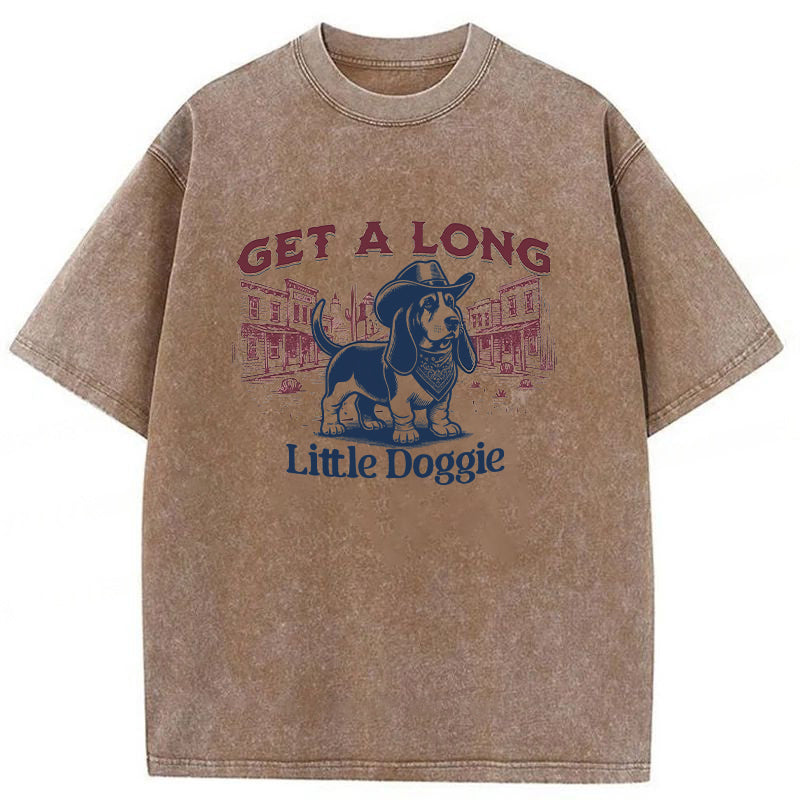 Long Little Doggie Washed Unisex Tee