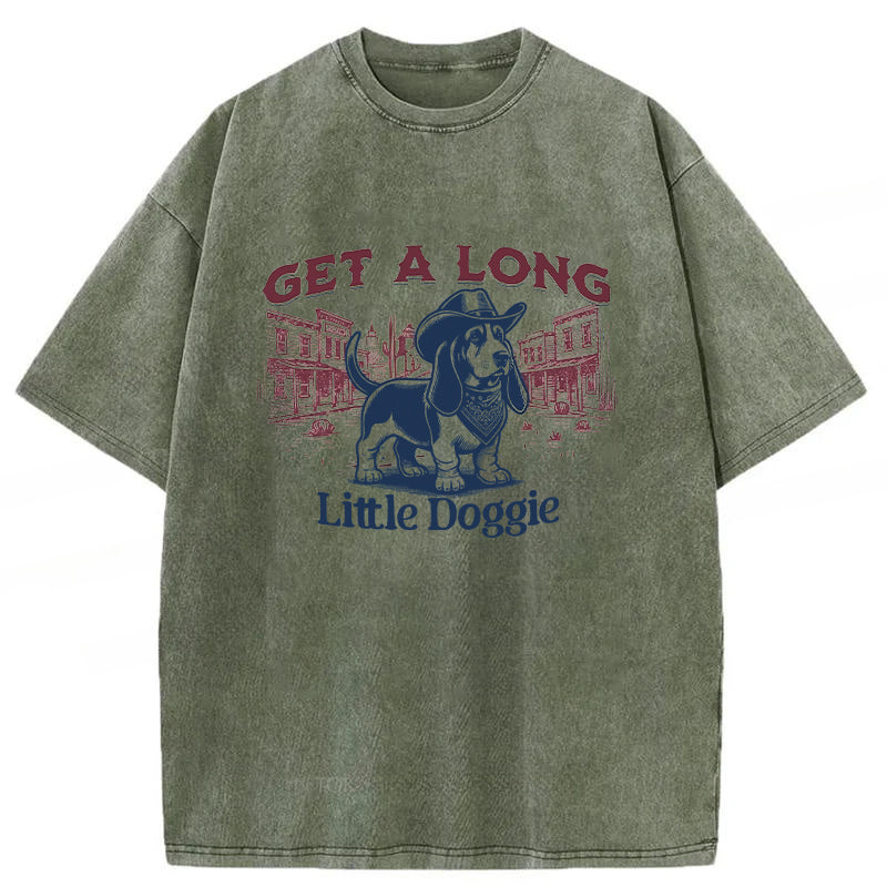 Long Little Doggie Washed Unisex Tee