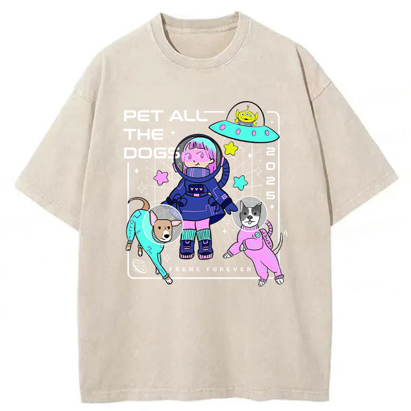 Pet All The Dogs Washed Unisex Tee