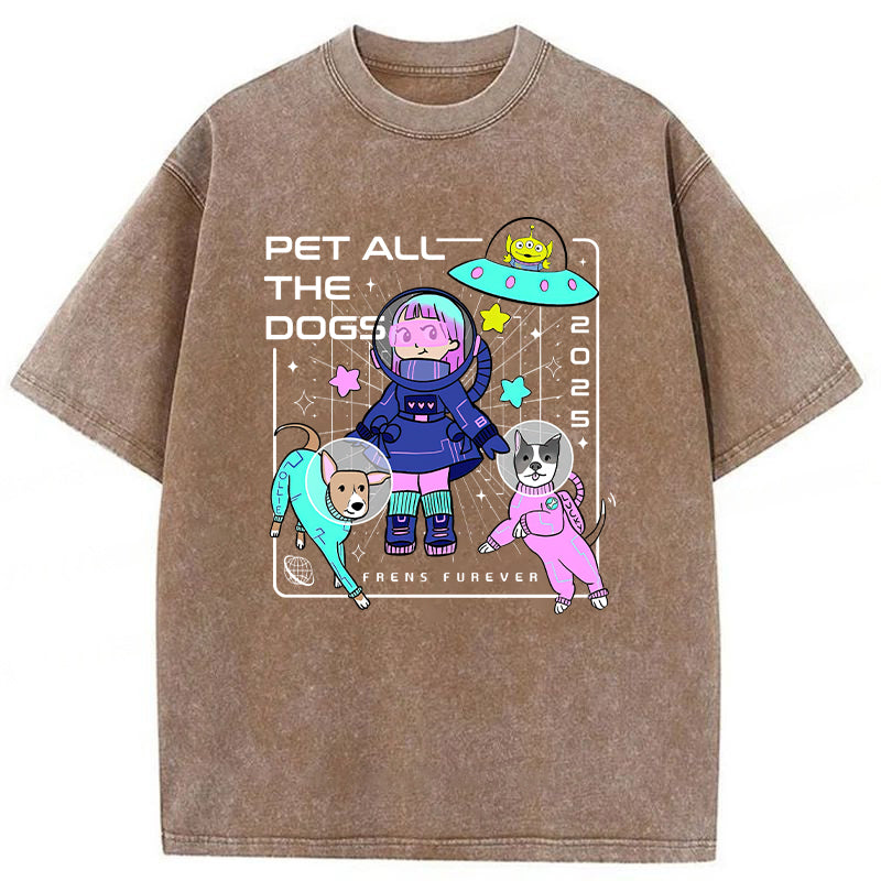 Pet All The Dogs Washed Unisex Tee