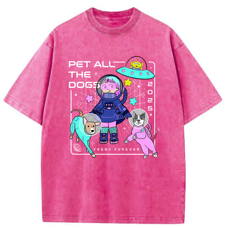 Pet All The Dogs Washed Unisex Tee
