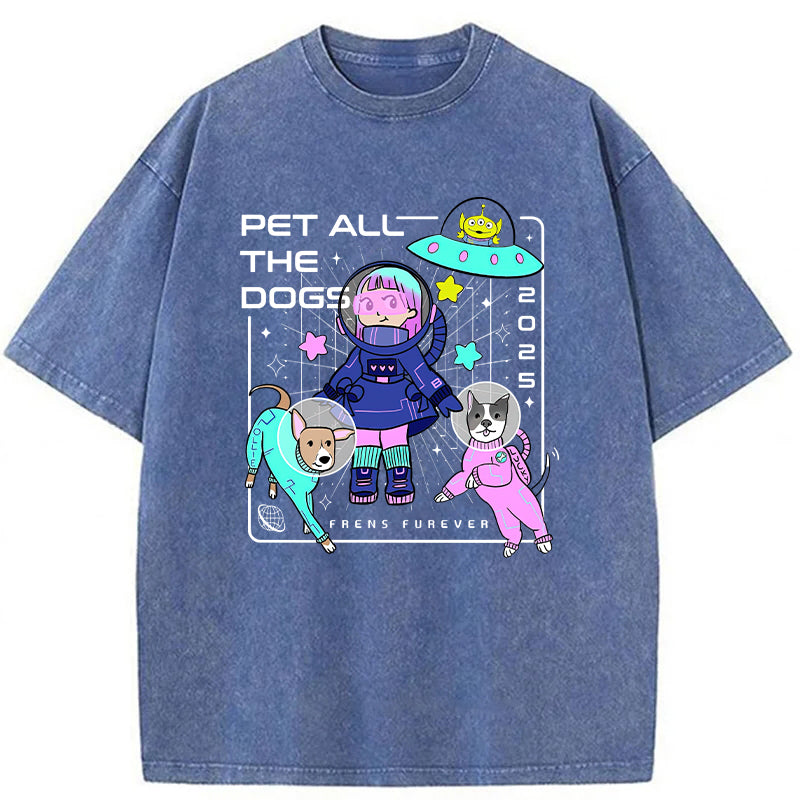 Pet All The Dogs Washed Unisex Tee